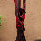 Katthai Pure Raw Silk Kalamkari Handloom Sari