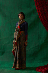 Rasika' Kalamkari Pure Tussar Silk Sari