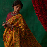 Bahuli' Kalamkari Pure Kanjivaram Silk Sari
