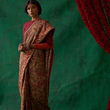 Radha' Kalamkari Pure Kanjivaram Silk Sari
