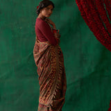 Radha' Kalamkari Pure Kanjivaram Silk Sari