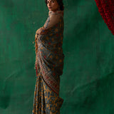 Mugdha' Kalamkari Pure Tussar Silk Sari