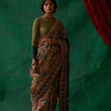 Raagini' Kalamkari Pure Tussar Silk Sari