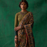 Raagini' Kalamkari Pure Tussar Silk Sari