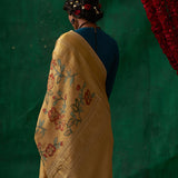Thumri' Kalamkari with Zari Pure Kanjivaram Silk Sari