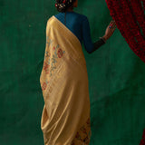 Thumri' Kalamkari with Zari Pure Kanjivaram Silk Sari