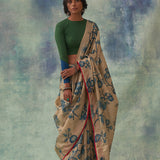 'Mudita' Kalamkari Pure Tussar Silk Sari