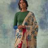 'Mudita' Kalamkari Pure Tussar Silk Sari