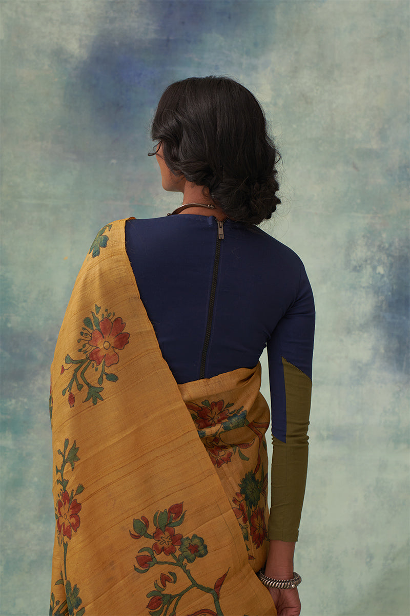 'Raschandrika' Kalamkari Pure Tussar Silk Sari