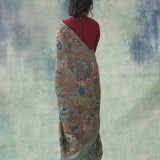 'Kaumudi' Kalamkari Pure Kanjivaram Silk Sari