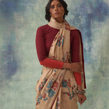 'Manini' Kalamkari Pure Tussar Silk Sari