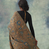 'Padmini' Kalamkari with Zari Pure Tussar Silk Sari