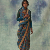 'Tilak' Kalamkari Pure Kanjivaram Silk Sari