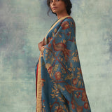 'Tilak' Kalamkari Pure Kanjivaram Silk Sari