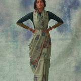 'Rasmanjari' Kalamkari Pure Tussar Silk Sari