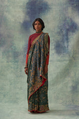 'Shankhini' Kalamkari Pure Tussar Silk Sari