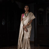 'Billori Anchal' Gulabi Geometric Benarasi Handloom Sari