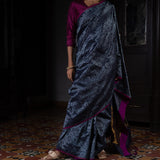 'Akriti' Neeli Tanchoi Benarasi Handloom Sari