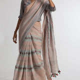 'KAJOL' Linen Handloom Sari
