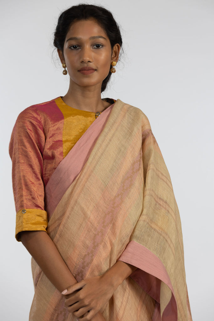 'POOJA' Linen Handloom Sari