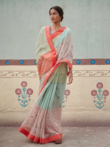 Aarushi Jamdani Linen Handloom Sari