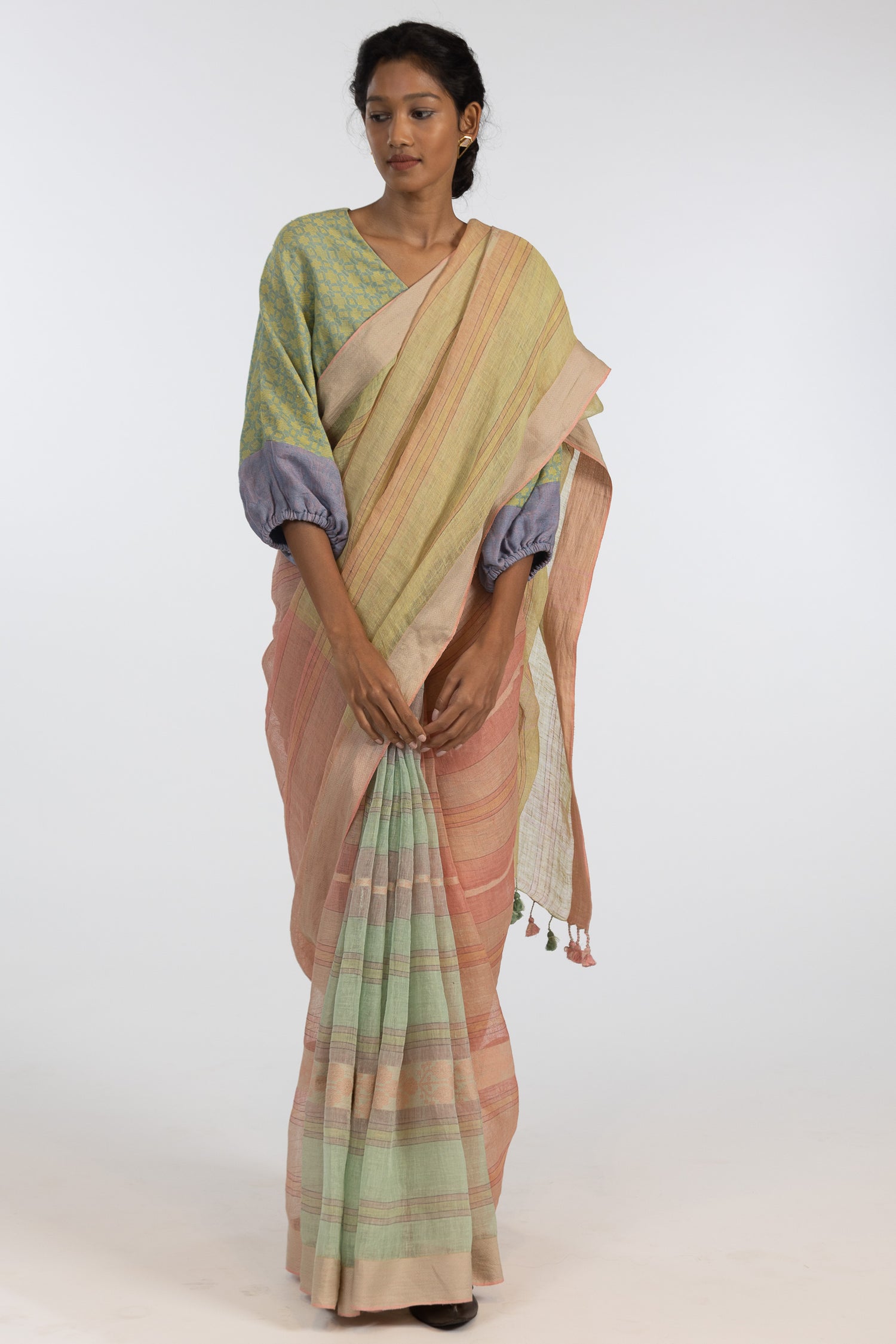 'VANDANA' Linen Handloom Sari