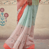 Aarushi Jamdani Linen Handloom Sari
