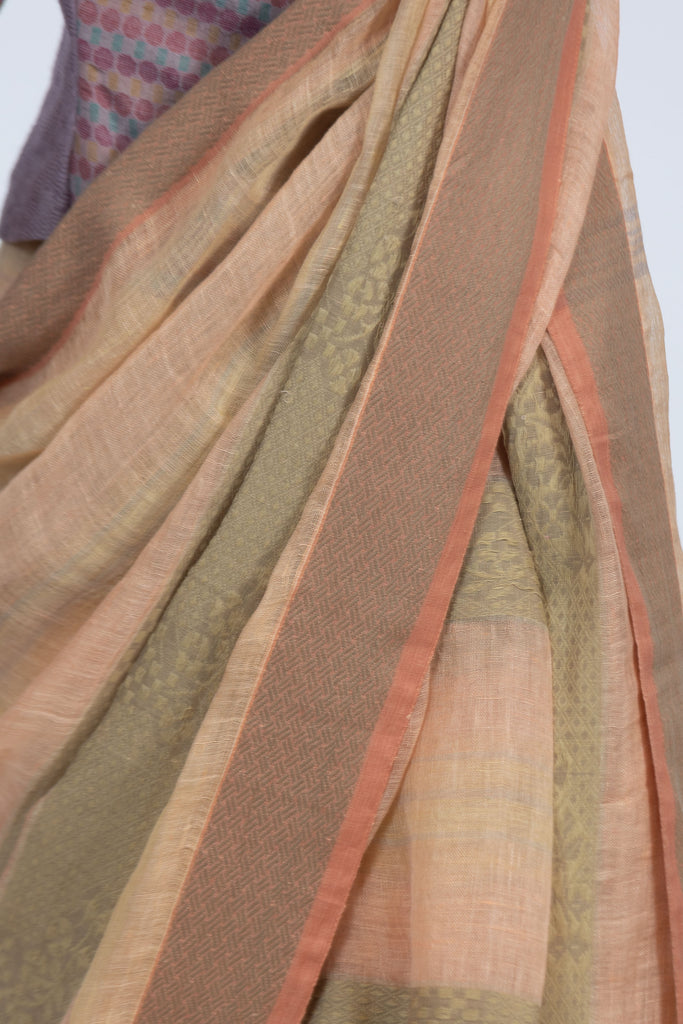 'PRAMILA' Linen Handloom Sari