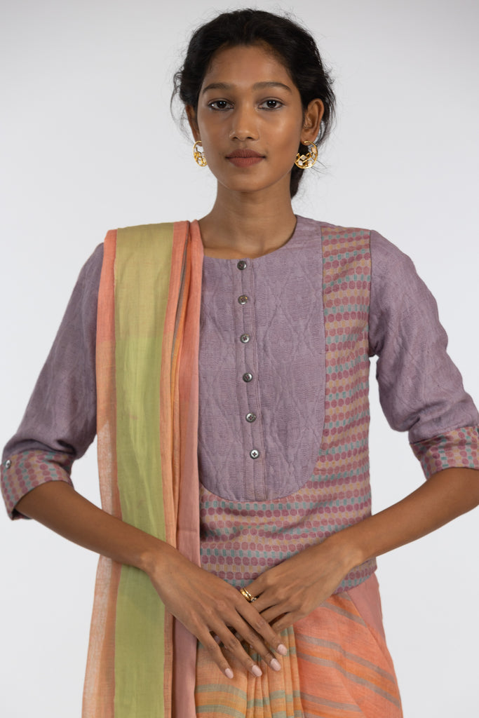 'DEEP' Linen Handloom Sari