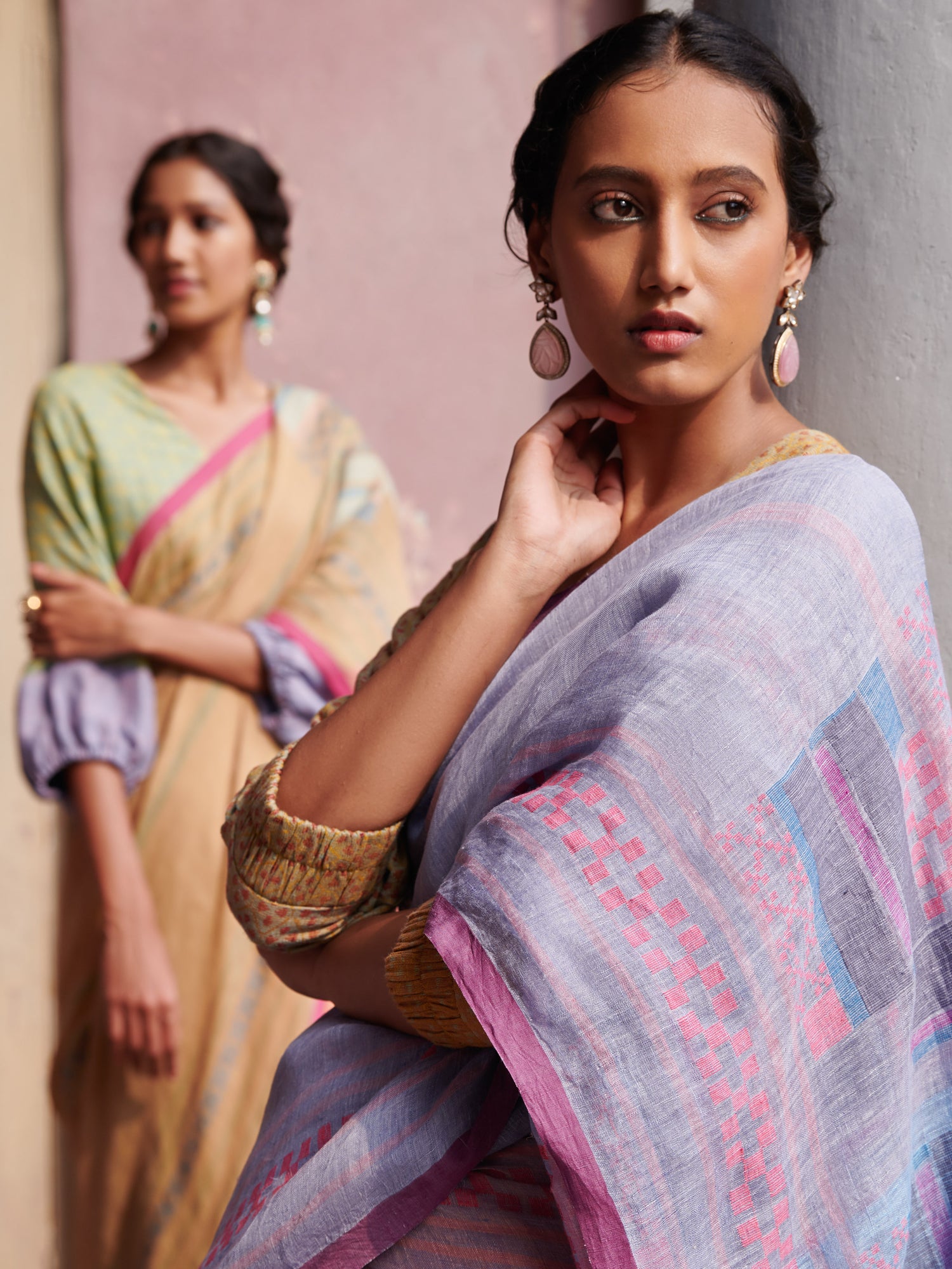 Arti Jamdani Linen Handloom Sari