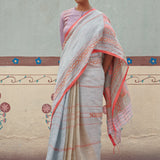 Rajyashree Jamdani Linen Handloom Sari