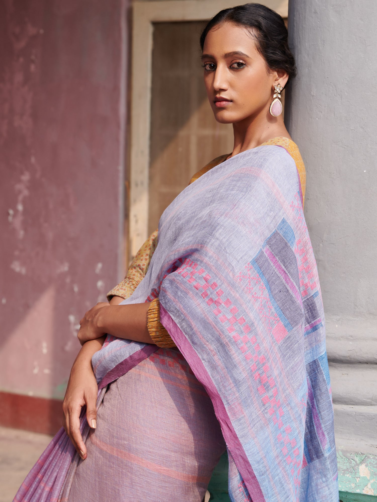 Arti Jamdani Linen Handloom Sari