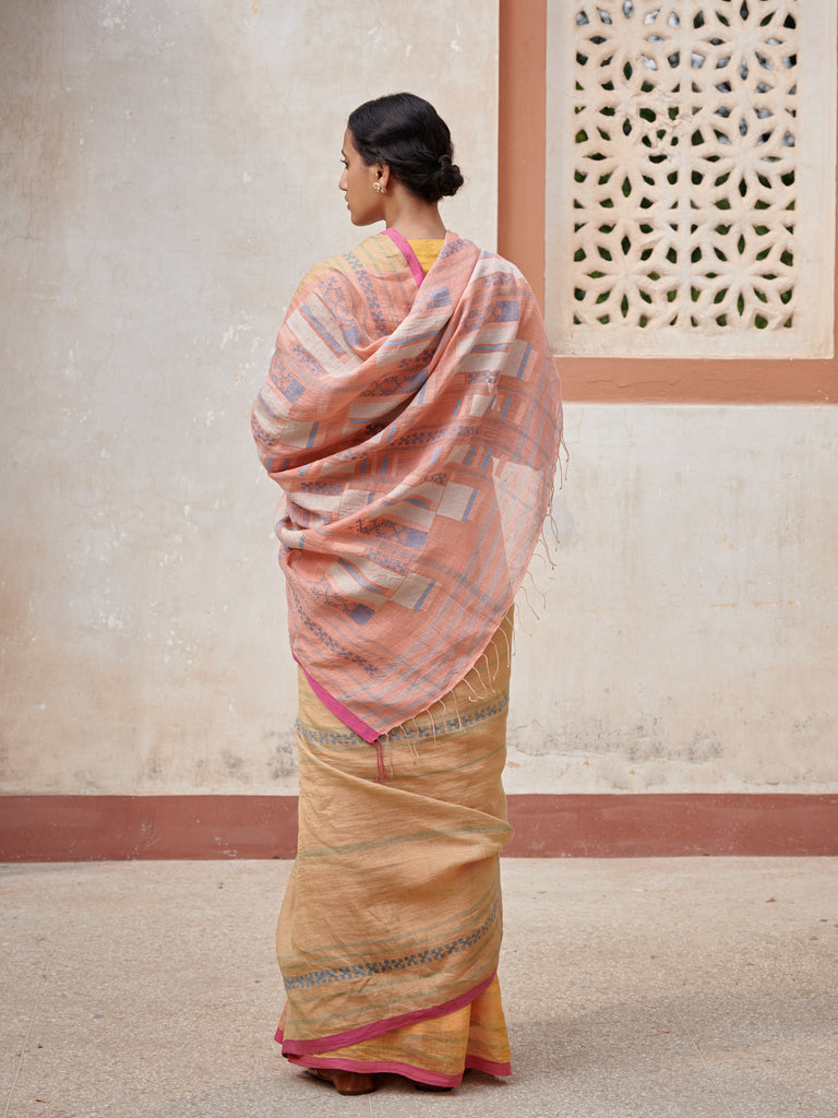 Manya Linen Handloom Sari