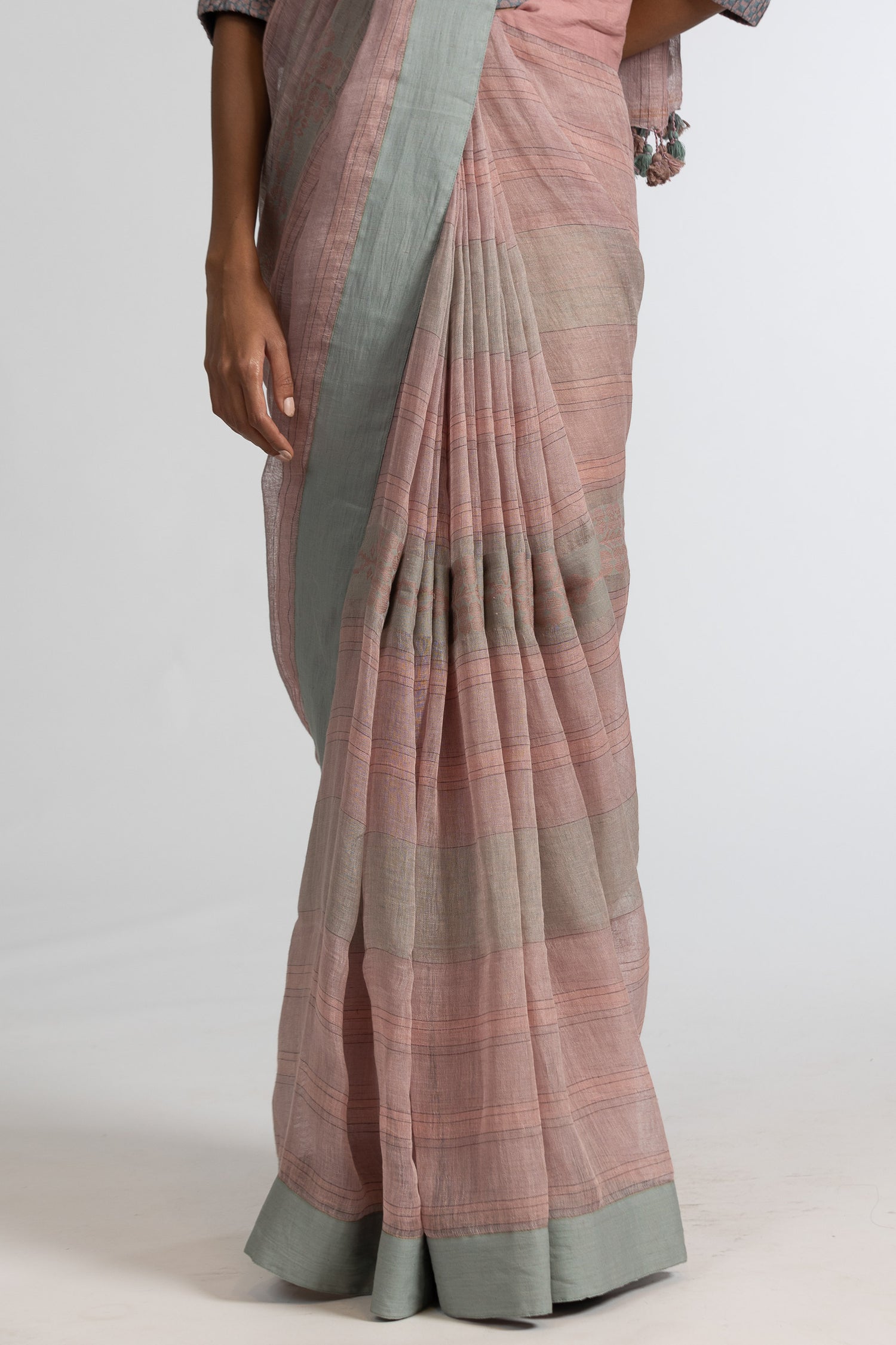 'NEELU' Linen Handloom Sari