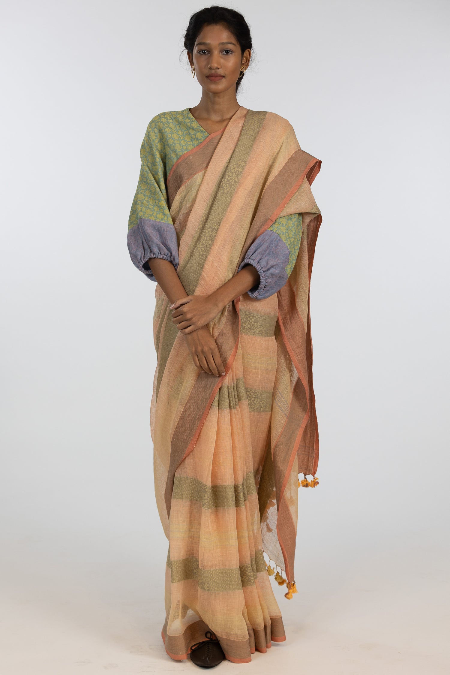 'JAYA' Linen Handloom Sari