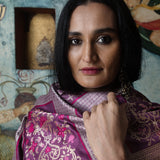 'Chaand Ki Jaali' Baigani Vaskat Benarasi Handloom Sari