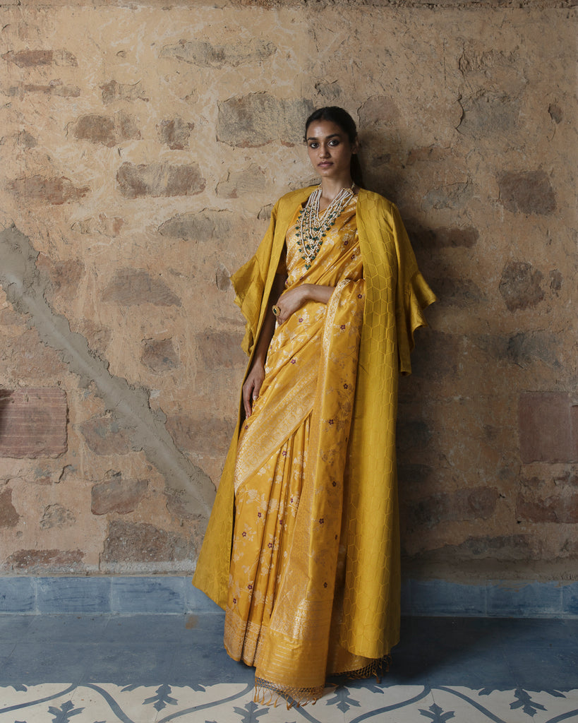 Pitambari Jangla Kadhua Zari Pure Silk Benarasi Handloom Sari