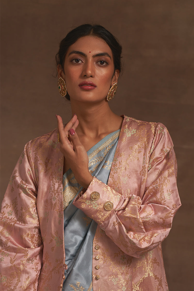 'Shailmani' Gulabo Tanchoi Benarasi Handloom Jacket
