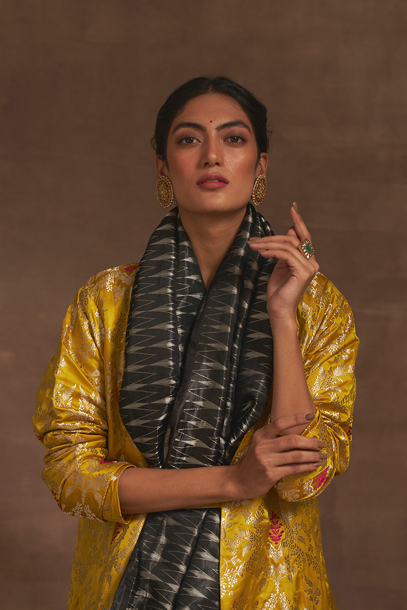 'Gomed' Pitambari Tanchoi Benarasi Handloom Jacket