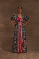 'Paras' Charcoal Blue Benarasi Handloom Jacket