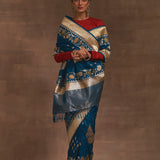 'Madhumohini' Neeli Benarasi Handloom Sari