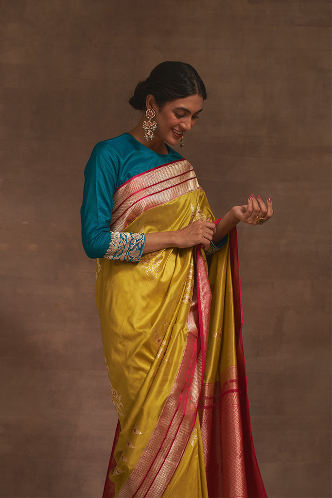 'Banno ki Bagiya' Dhani Kadiyal Benarasi Handloom Sari