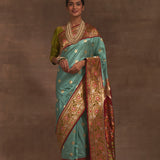 'Roop Bazar' Aasmani Kadiyal Benarasi Handloom Sari