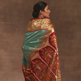 'Roop Bazar' Aasmani Kadiyal Benarasi Handloom Sari