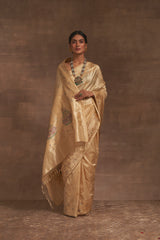 'Kumud Kilol' Badami Kadhua Benarasi Handloom Sari