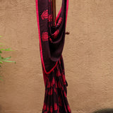 Rani Pure Raw Silk Kalamkari Handloom Sari